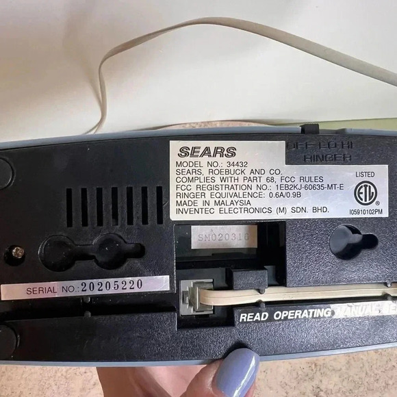 Sears Vintage Corded Wall Phone Blue Retro 90s Style Stores Numbers Excellent - Picture 6 of 9